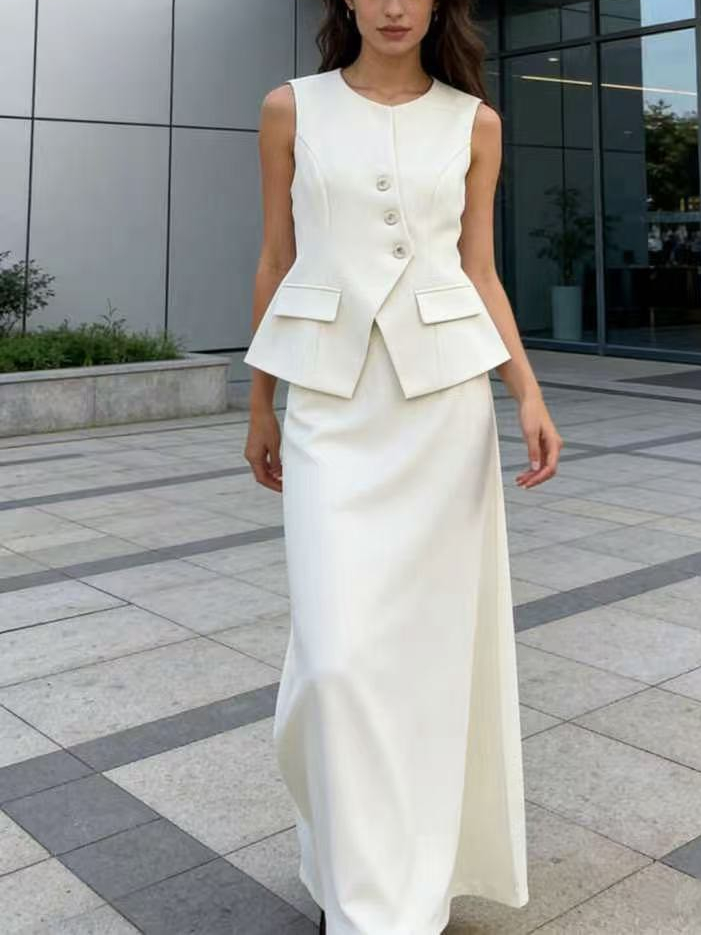 SIGNATURE Skirt Set 高智感斜排扣半身裙套装*4 Colors