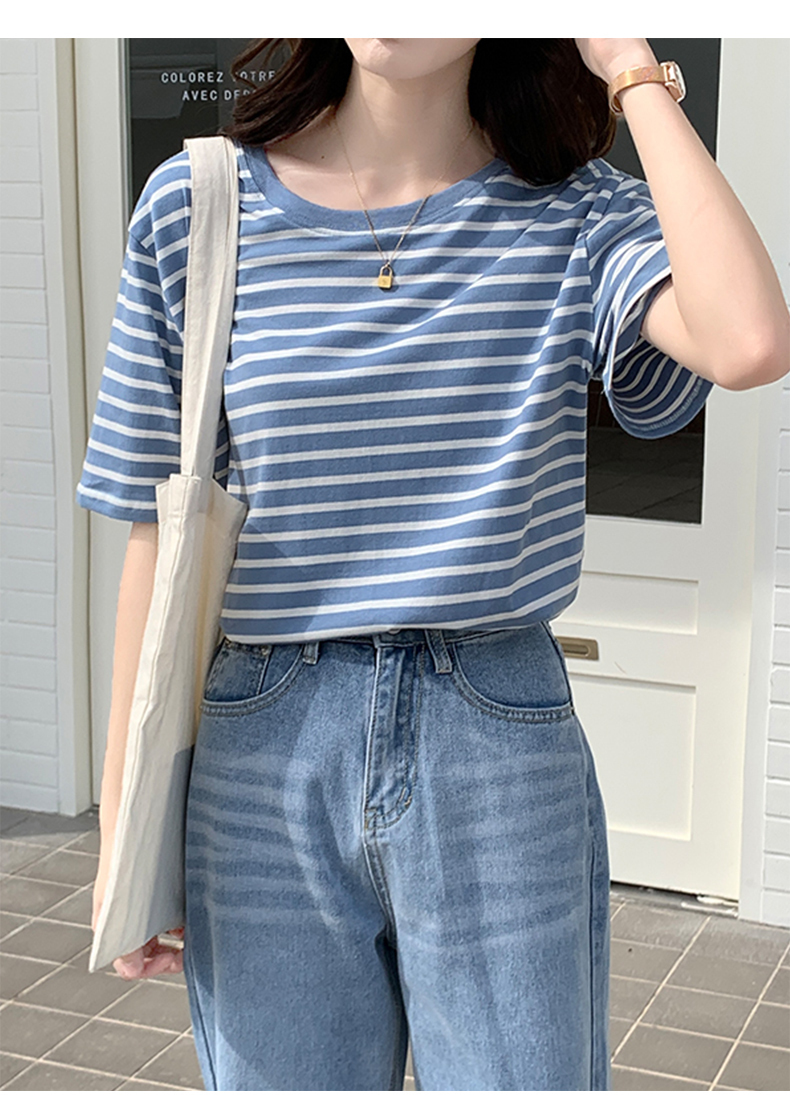 Vintage Stripe T-shirt 撞色复古条纹短袖t恤*5 Colors