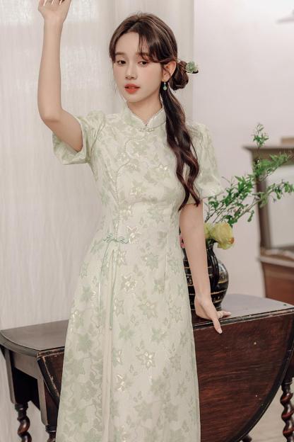 2024 Spring and Summer New Elegant Improved National Style Dress New Chinese Style Girl's Casual Cheongsam Dress 40
