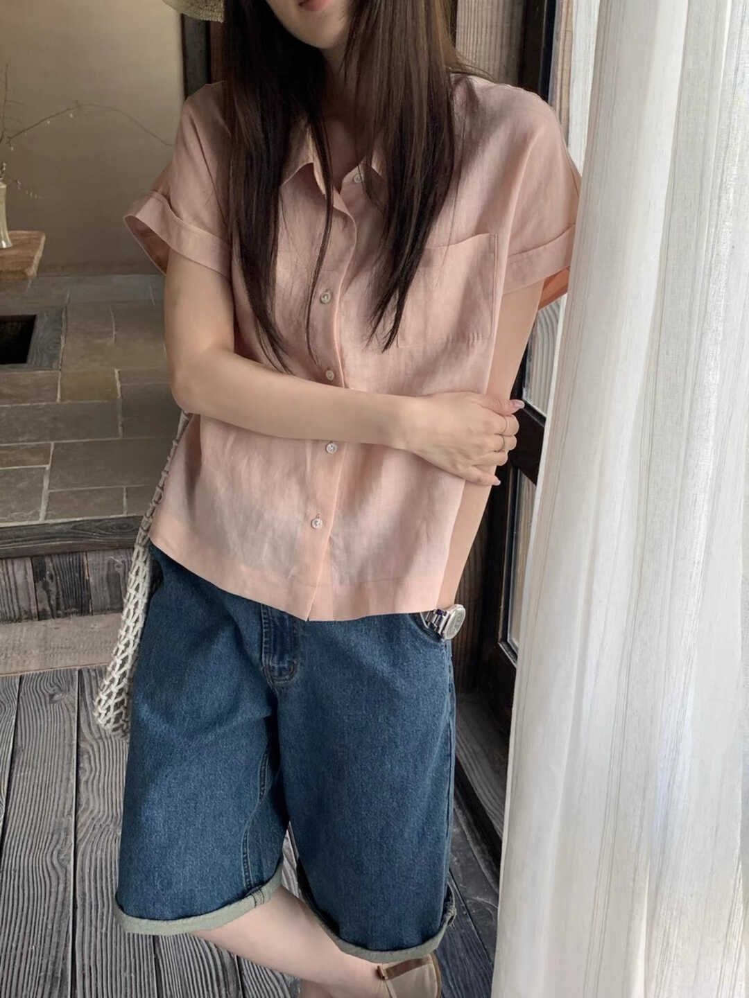 Rolled-Sleeve Short-Sleeve Shirt 卷边百搭短袖衬衫*11 Colors