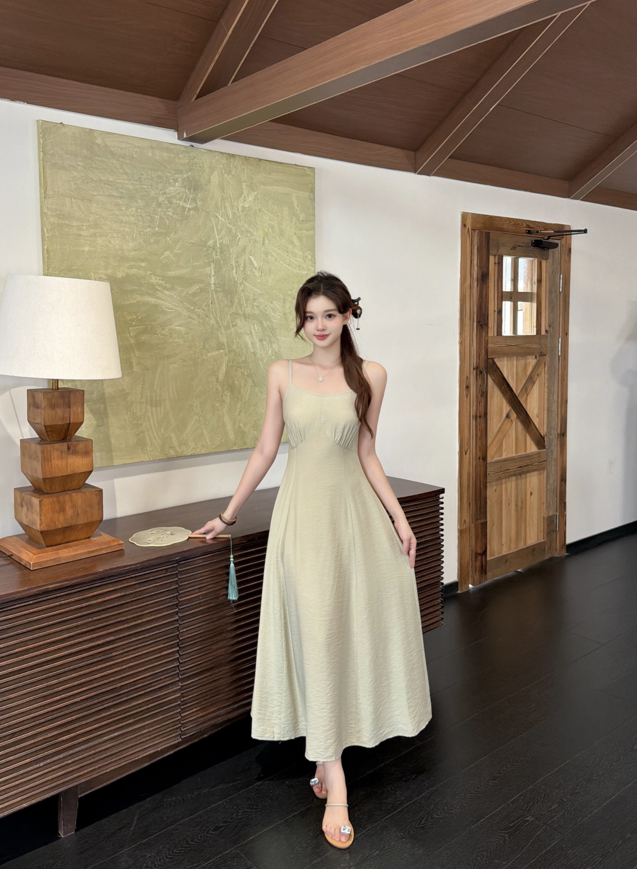 Real shot of the 2026 summer new plus-size women's Chinese-style embroidered button-up top and suspender skirt two-piece set
