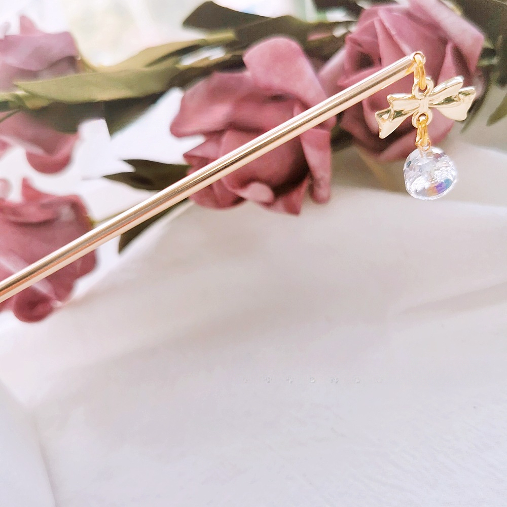  蝴蝶结水晶铃铛发簪*2 Colors