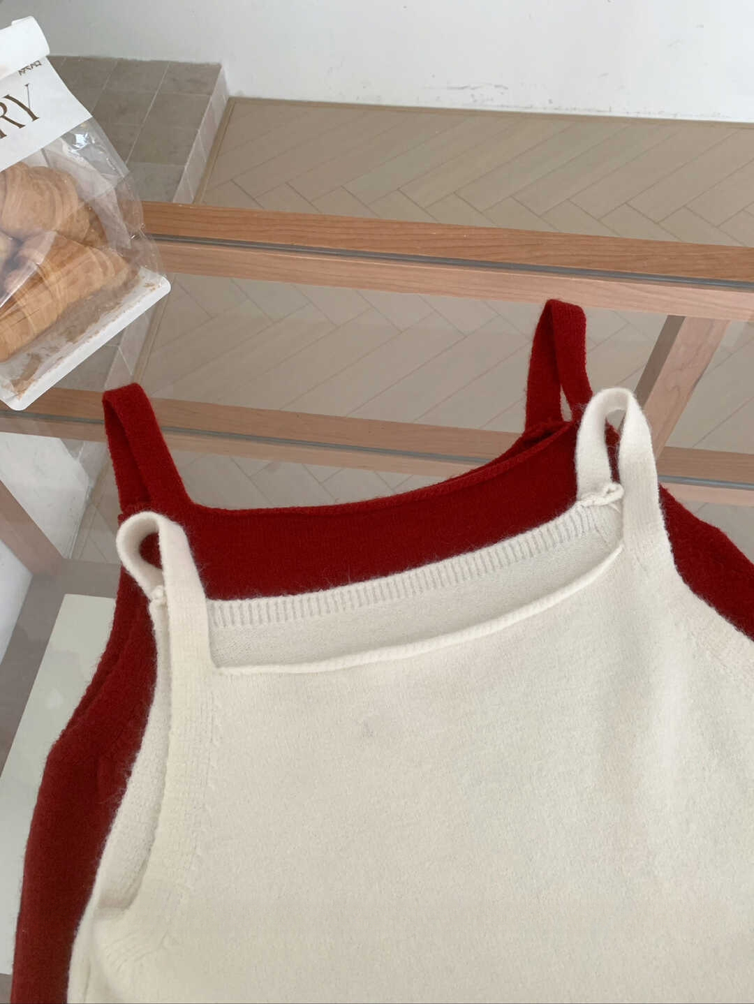  Korean Style Layered Knitted Vest Dress