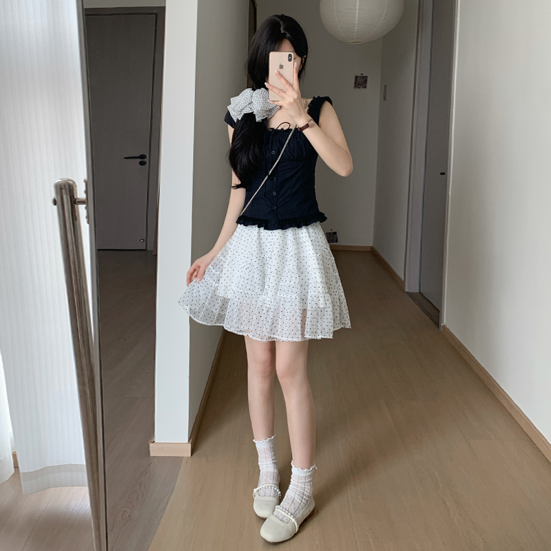 波点蛋糕短裙*3 Colors