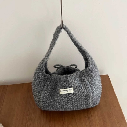 Ins Knitted Bow Handbag 复古麻花手提包*5 Colors