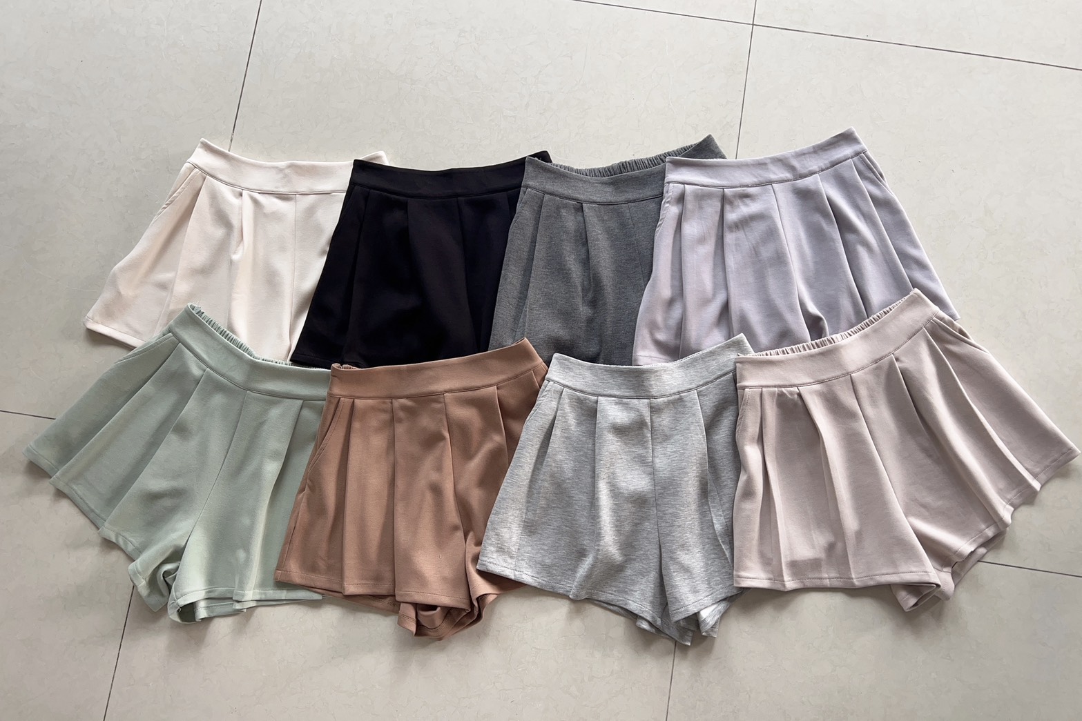 Pleated Cotton Shorts 太空棉百褶短裤*8 Colors