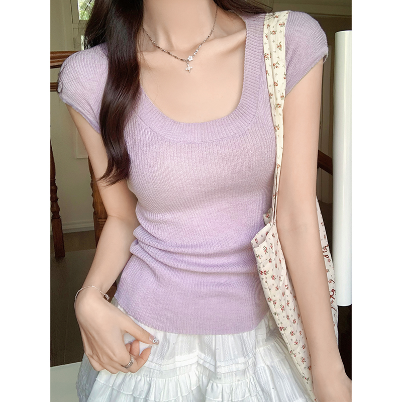 Basic Knit Tee 薄款简约针织上衣*4 Colors