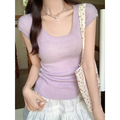 Basic Knit Tee 薄款简约针织上衣*4 Colors