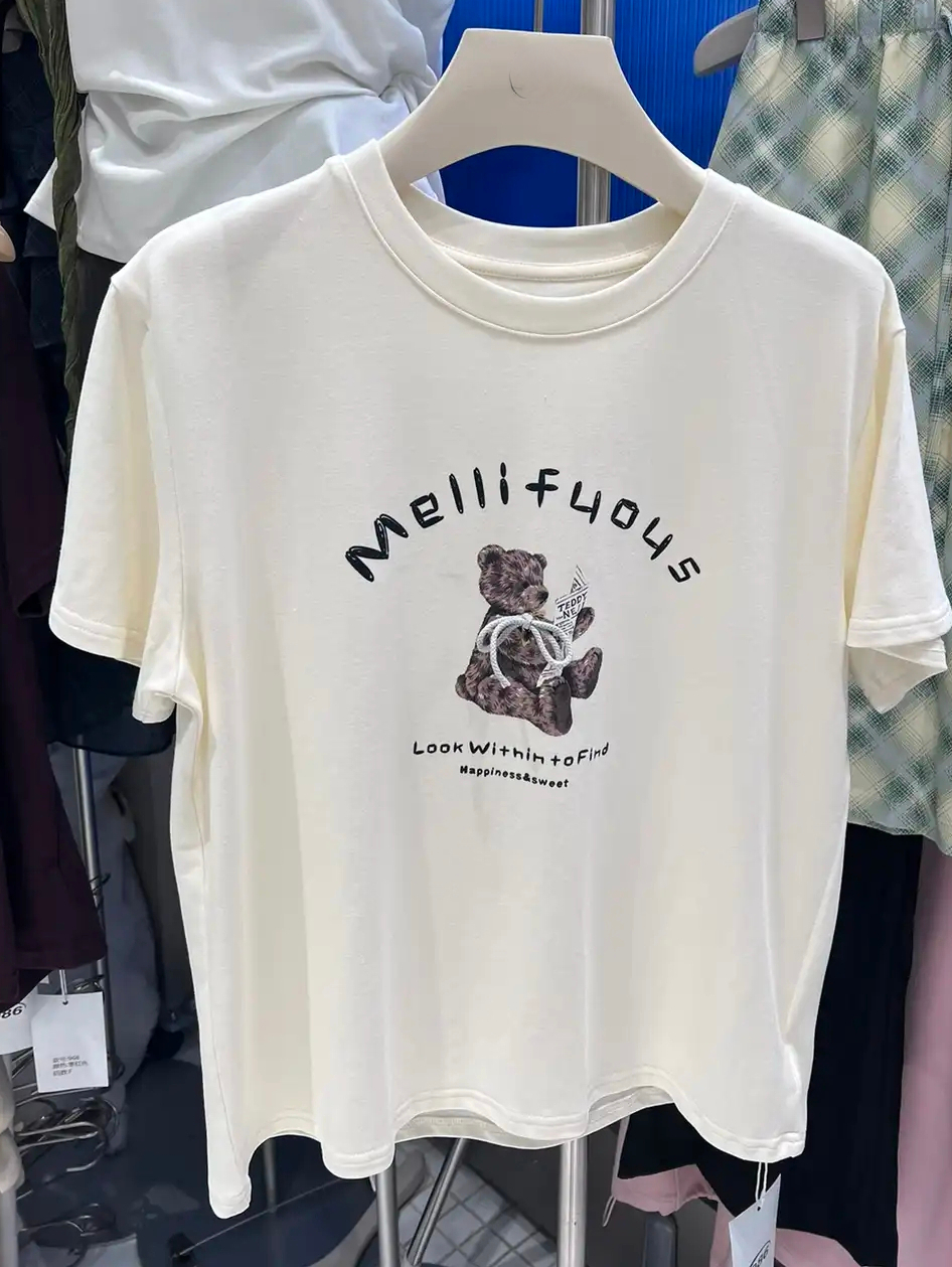 RINA Bow Bear Graphic Tee 蝴蝶结熊图案T恤* 3 Color
