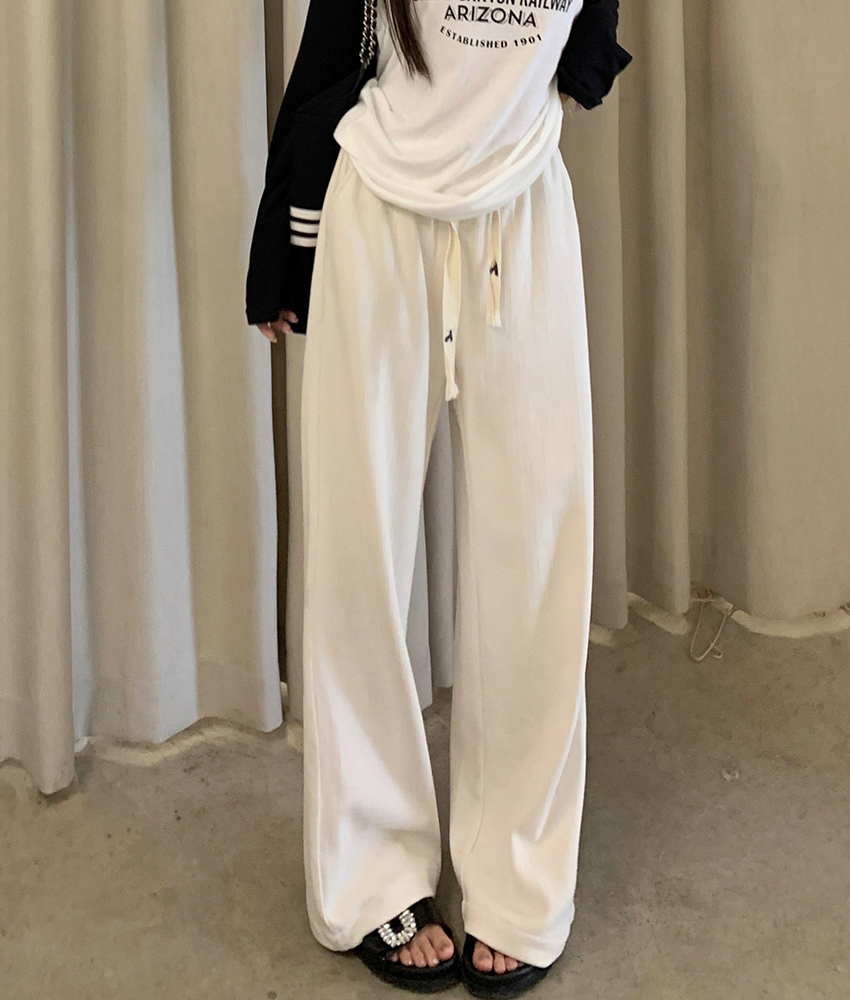 Cozy Knit Straight-leg Pants 软糯慵懒~系带针织直筒长裤