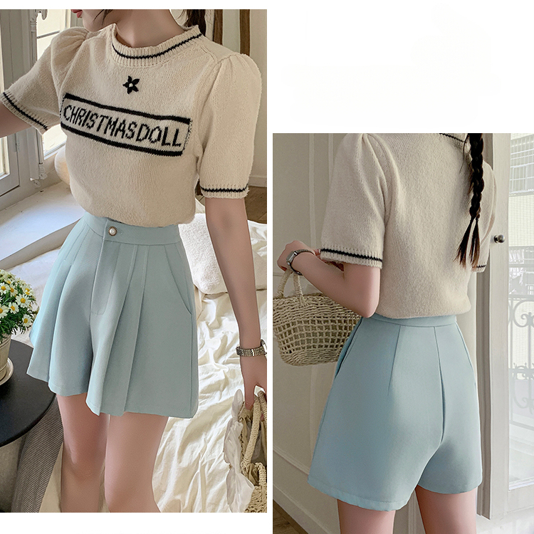 Pearl Button Pleated Blouse 珍珠扣百褶短款*3 Colors