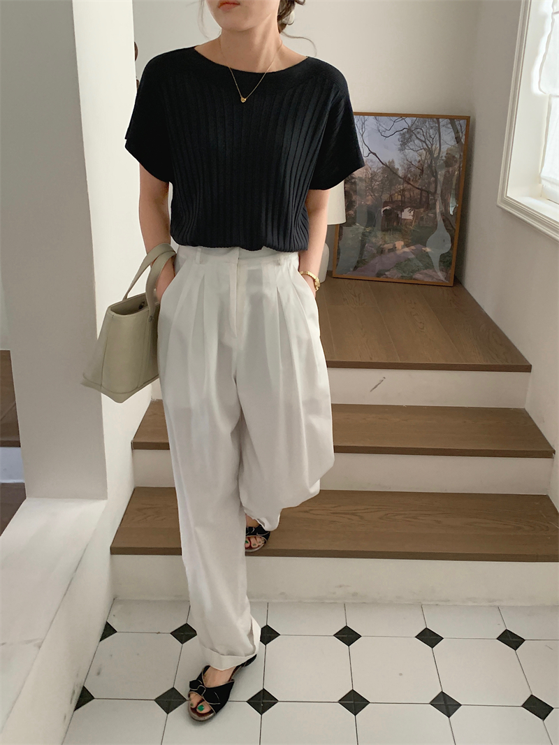 Ice Silk Knit Top 坑条冰丝针织上衣*6色