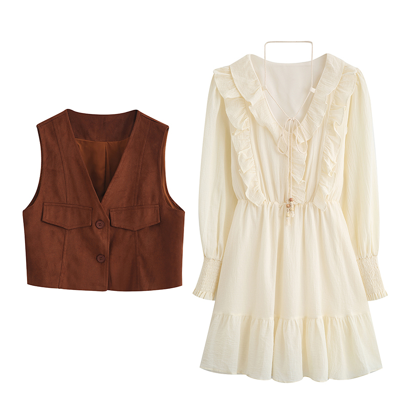 Retro Mori Style Petite Two-Piece Set 度假风连衣裙