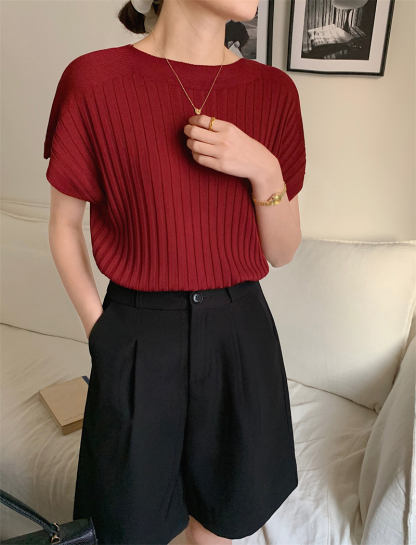 Ice Silk Knit Top 坑条冰丝针织上衣*6色