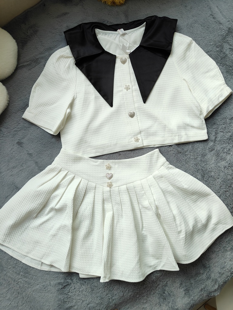 Tweed Luxe Two-Piece法式小香风套装*white M