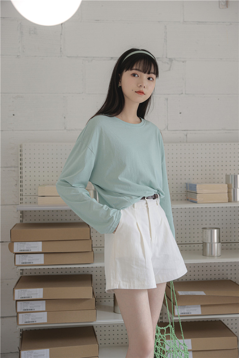 高腰洗水棉阔腿五分裤* 3 Colors