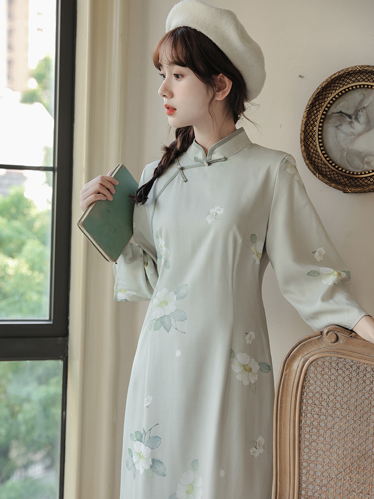 Republic of China Style New Retro Improved Slim-Fitting Slimming Cheongsam Skirt Embroidered Vest Cheongsam Suit Women's Limited Price 50