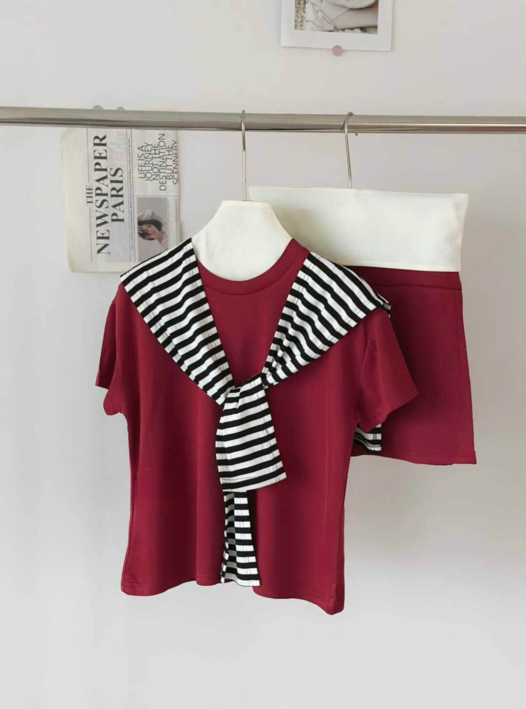 Simple and versatile T-shirt + short skirt-pants简约百搭T恤+短款裤裙*4 Colors