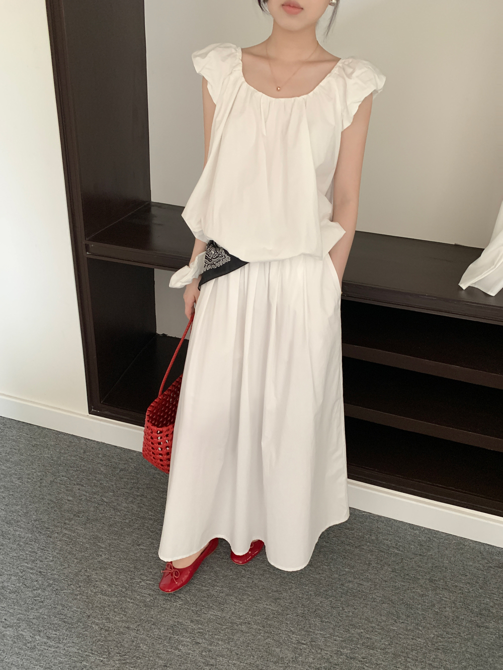 Puff Hem Tank Top 花苞休闲百搭背心*2 Colors