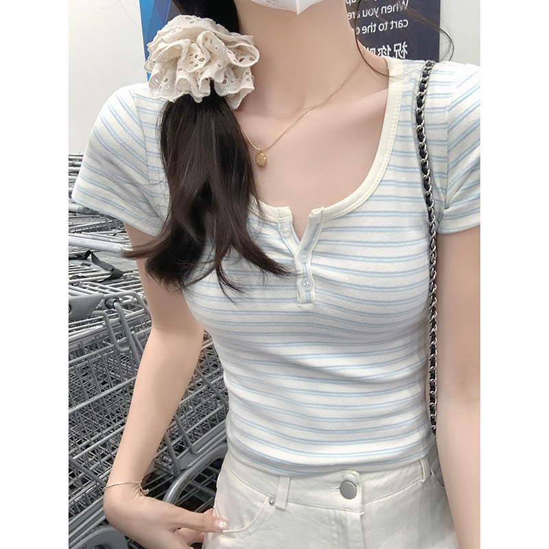 Striped Classic Shoulder Tee 条纹正肩T恤