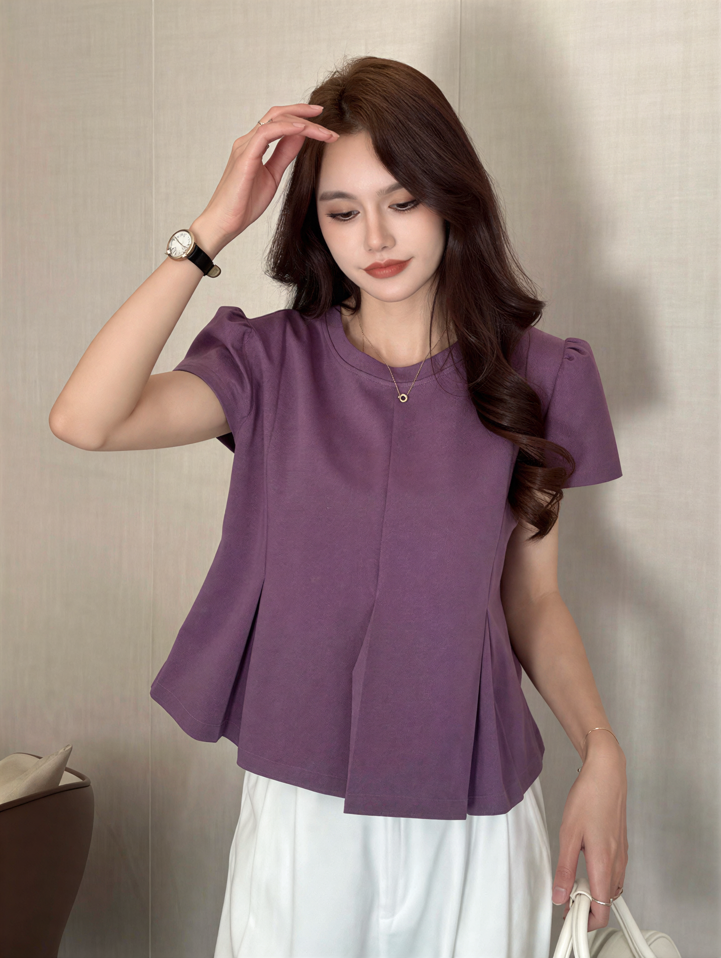 Pleated Waist Fit Top 轻甜压褶收腰上衣*3 Colors