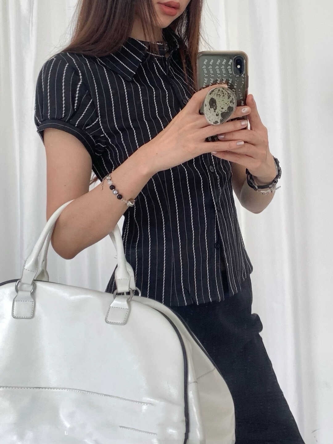 Vintage Striped Color-Block Shirt 复古条纹撞色衬衫*2 Colors