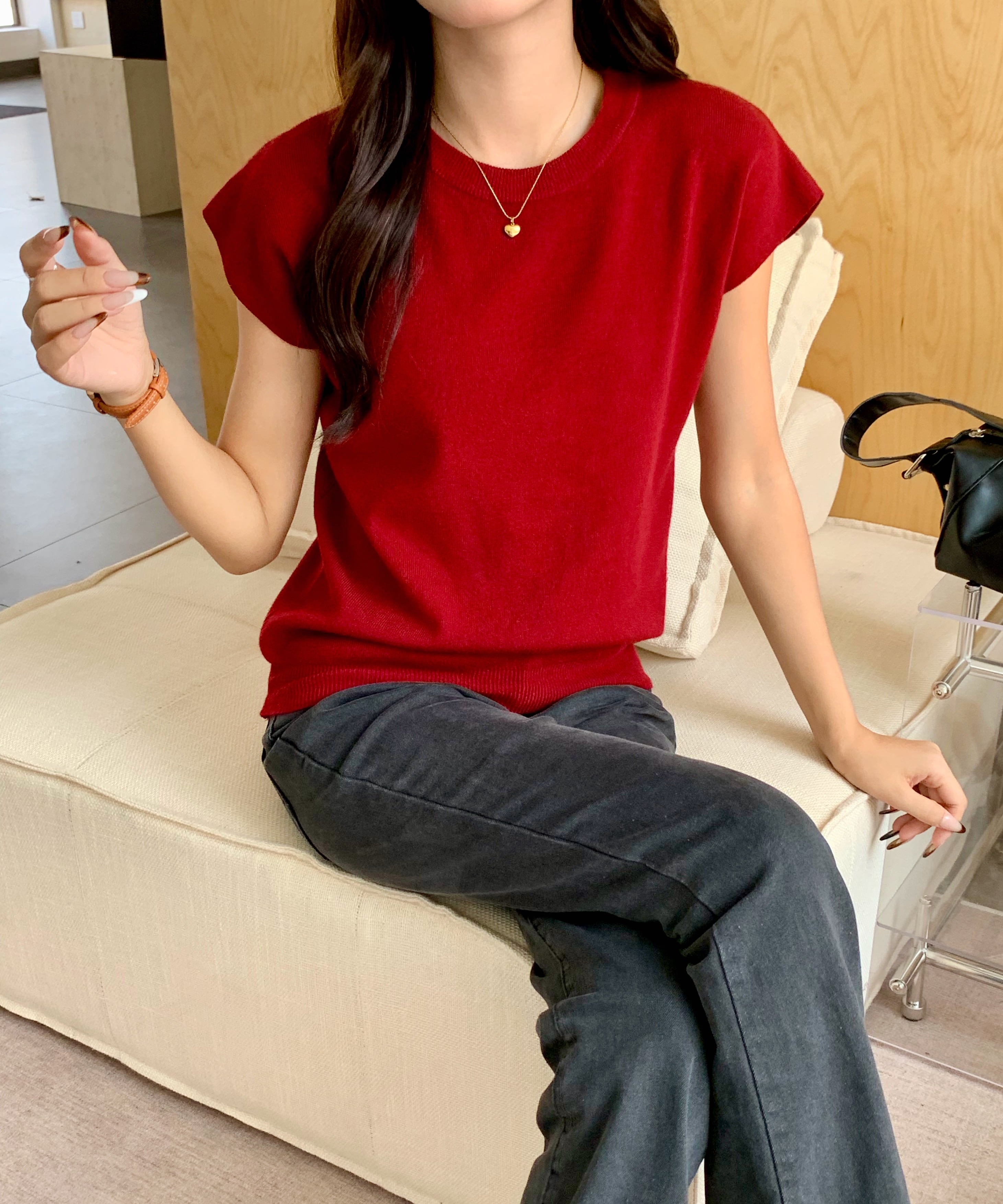 Basic Crew Neck Knit Top基础款圆领针织上衣*7 Colors