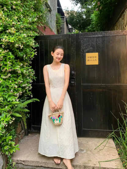 LUMEA Textured Midi Dress 简约肌理背心连身裙* 6 Colors
