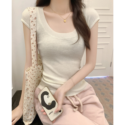Basic Knit Tee 薄款简约针织上衣*4 Colors