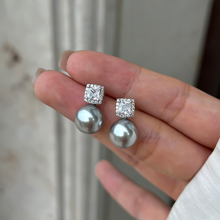 Moonlit Pearl Drops 珍珠锆石耳环*2 Colors