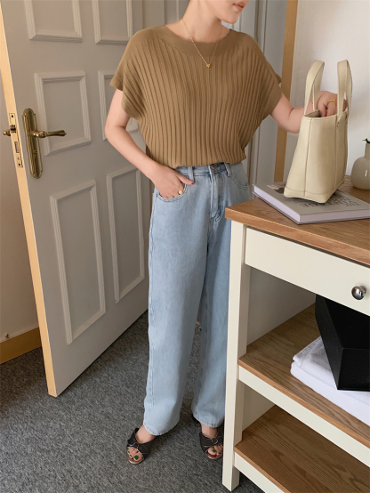 Ice Silk Knit Top 坑条冰丝针织上衣*6色