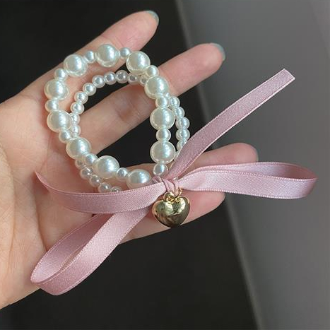 Pearl Butterfly Hair Tie 珍珠蝴蝶结发圈*3色 