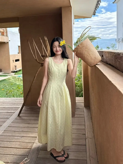 LUMEA Textured Midi Dress 简约肌理背心连身裙* 6 Colors