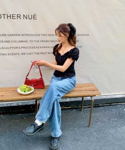 Evelis Ruffle Puff Top 泡泡袖木耳收腰上衣*2 Colors