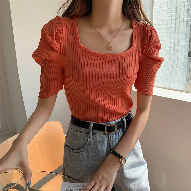 Stella Puff Sleeve Top 心机方领泡泡袖上衣*5Colors