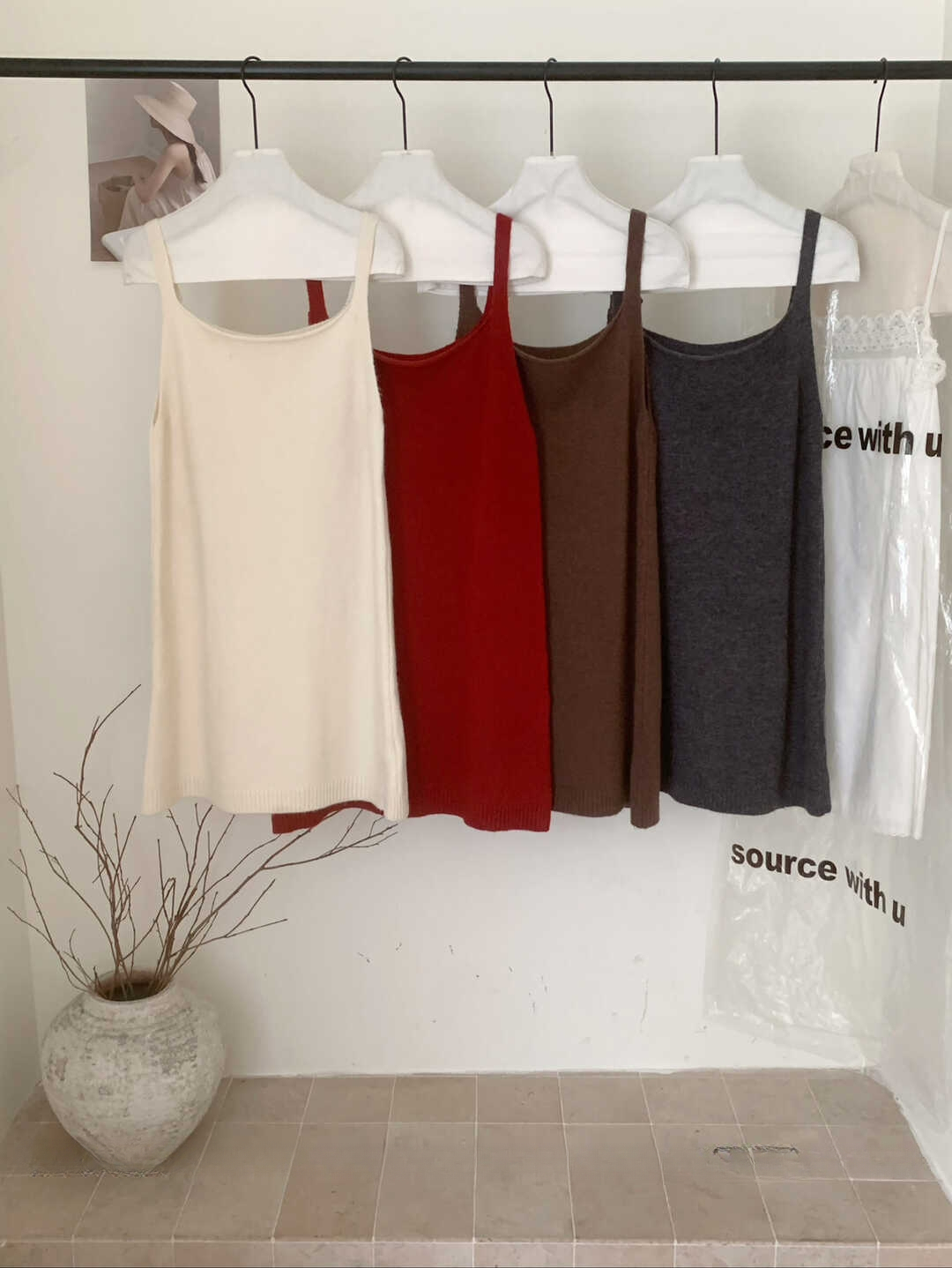  Korean Style Layered Knitted Vest Dress