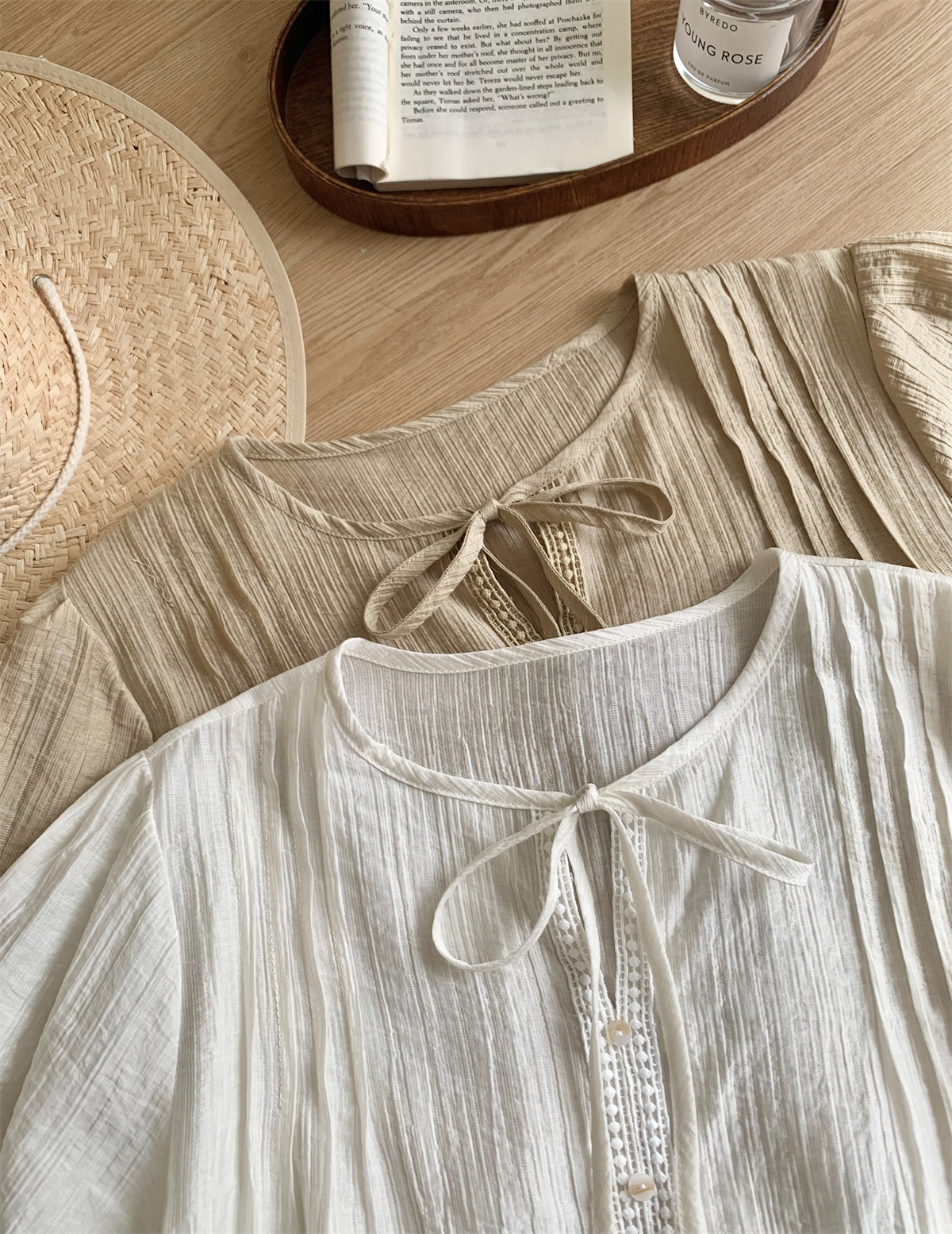 Casual Bow Tie Shirt & Skirt Combo  绑带衬衣+ 休闲短裙2件套*2Colors