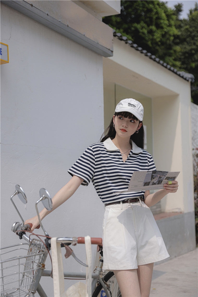 高腰洗水棉阔腿五分裤* 3 Colors