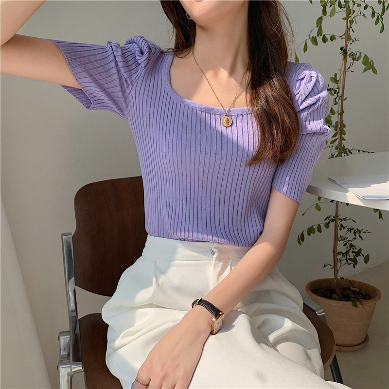 Stella Puff Sleeve Top 心机方领泡泡袖上衣*5Colors