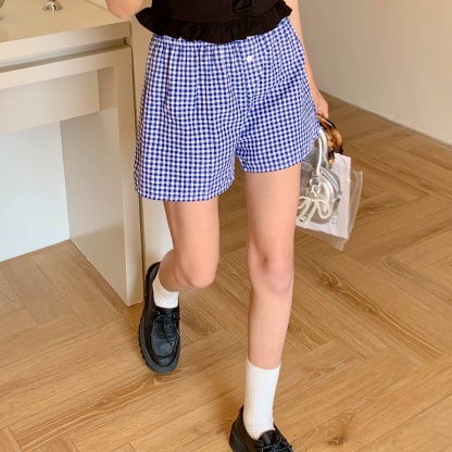 Retro Check Casual Shorts 慵懒风复古格子休闲短裤*2 Colors