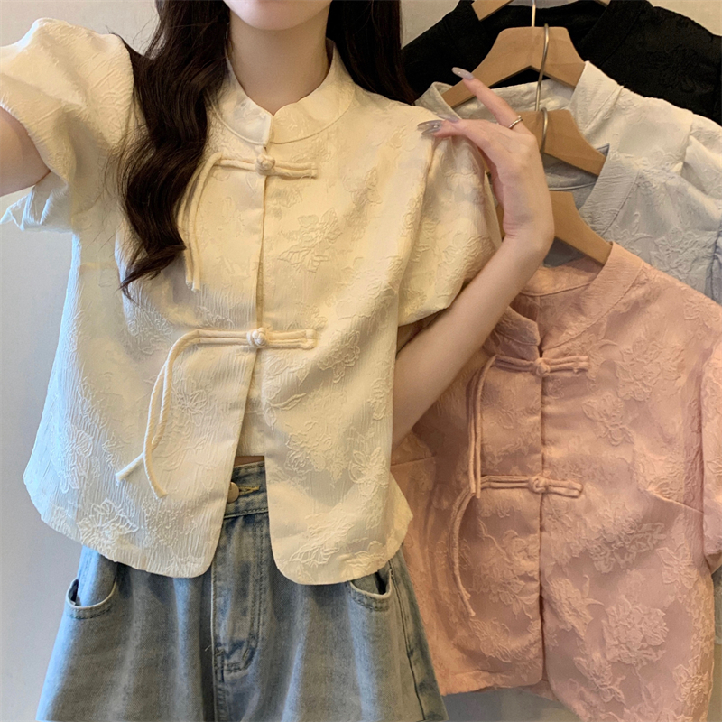 提花泡泡袖衬衫 Jacquard Puff Sleeve Top*5 Colors