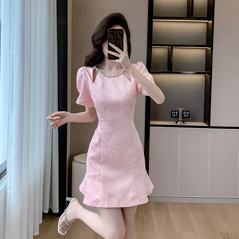 2024 Summer New Dress Slim-Fit Slimming High-End Exquisite Midi Dress for Women