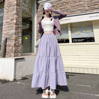 Gentle Temperament Flared Umbrella Skirt 温柔大摆蛋糕裙