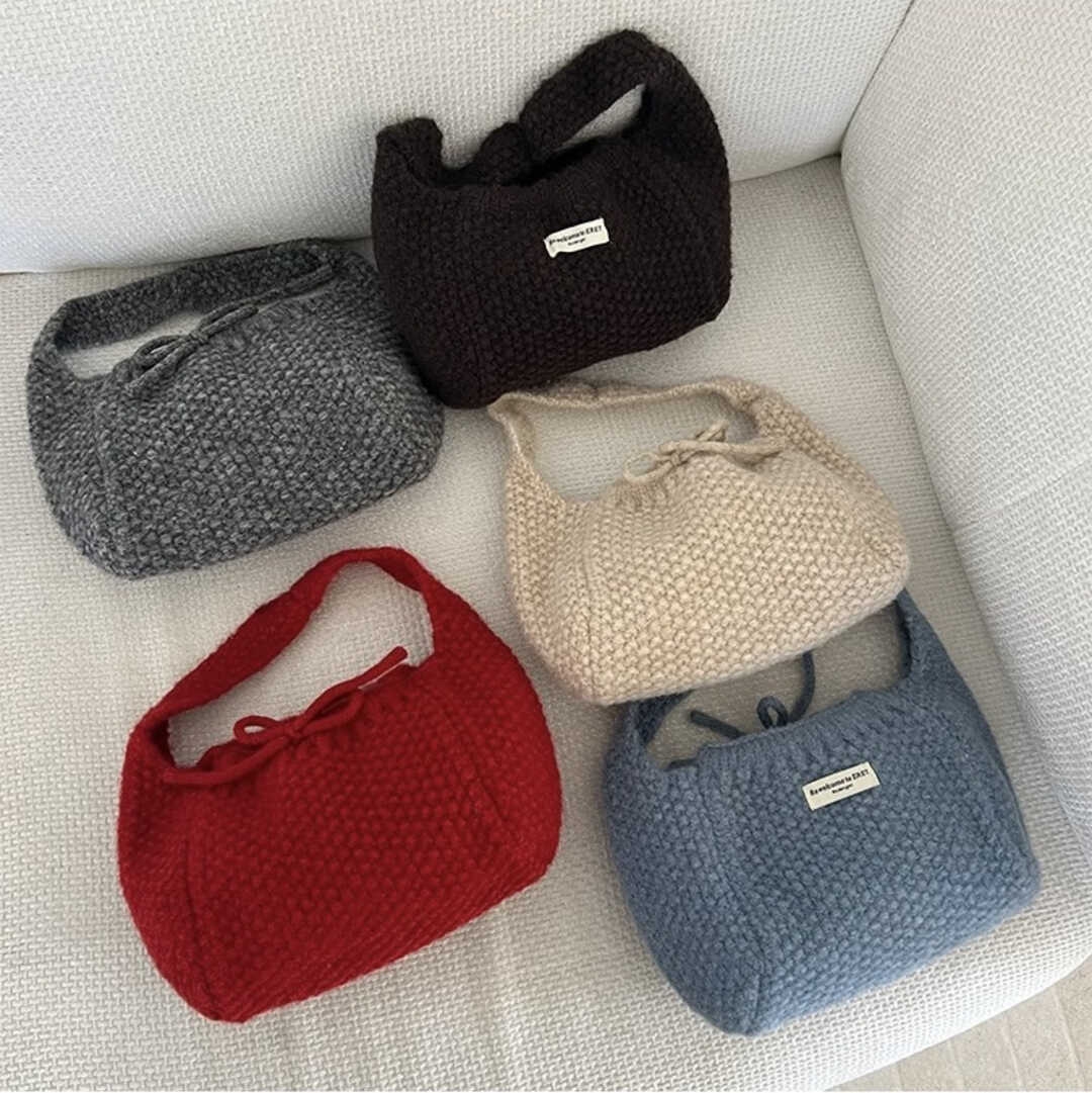 Ins Knitted Bow Handbag 复古麻花手提包*5 Colors