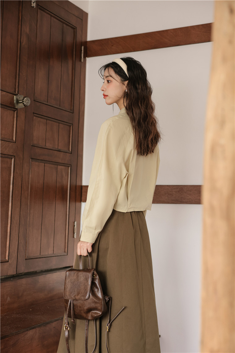 Sweet Bow-Tie Collar Blouse 甜美领口系带衬衫 * 2Colors