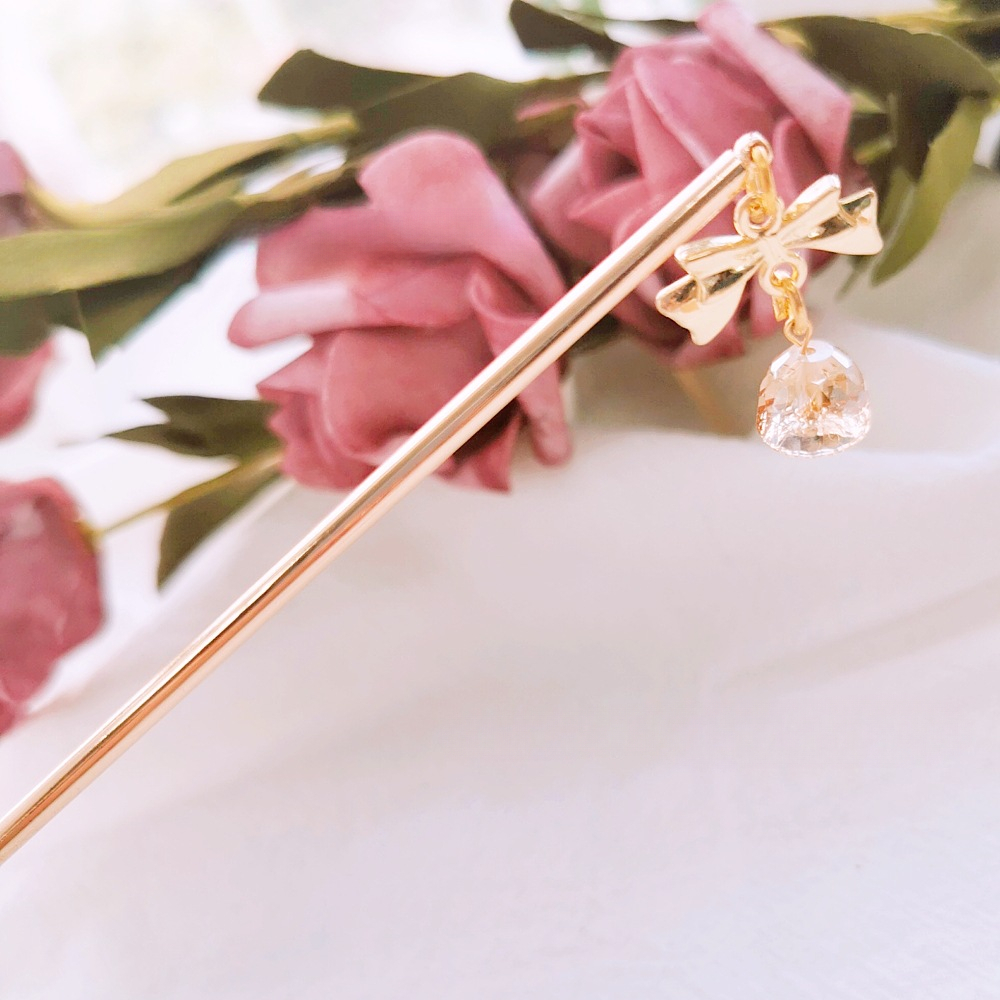 蝴蝶结水晶铃铛发簪*2 Colors