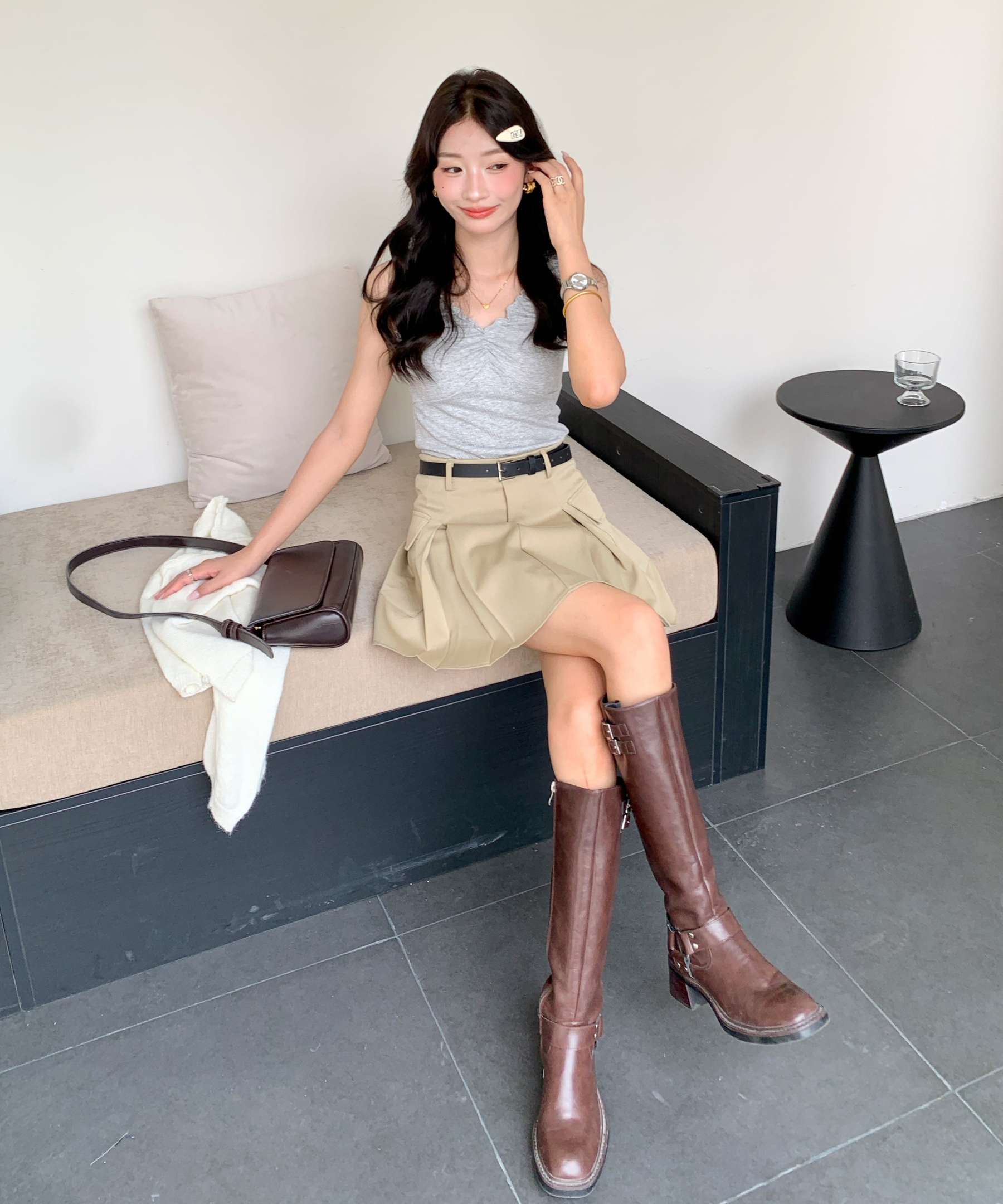 Pocket Mini Skirt 口袋短裙~配腰带*2 Colors