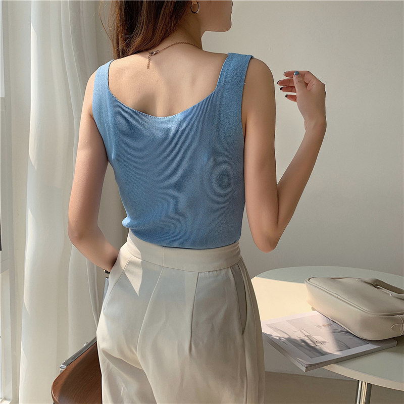 Square Neck Knit Tank 方领针织背心*8Colors