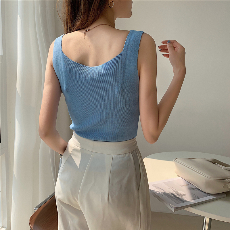 Square Neck Knit Tank 方领针织背心*8Colors