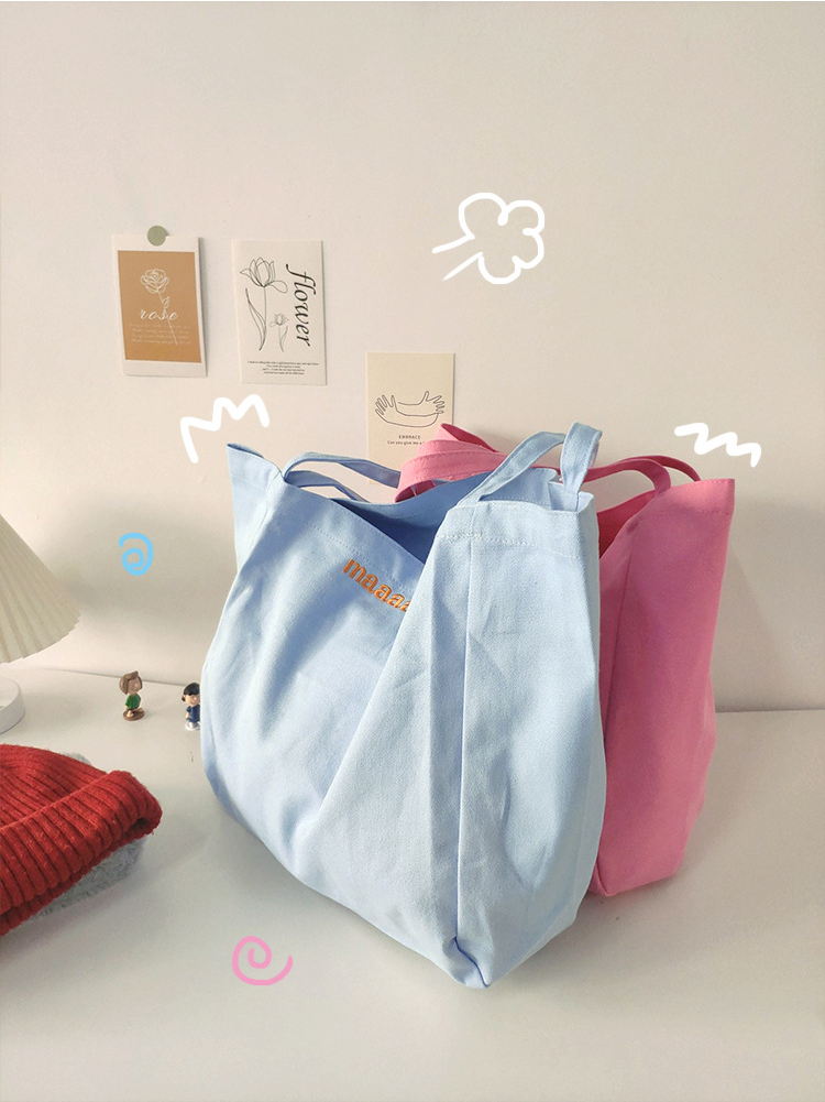 Maaas Candy-Colored Letter Canvas Bag 糖果色字母单肩手提*4Colors